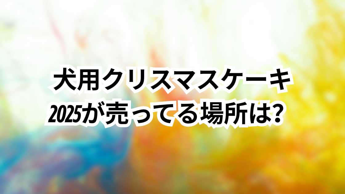 犬用クリスマスケーキ2025が売ってる場所は？イオンやコンビニなど販売店は？予約方法も