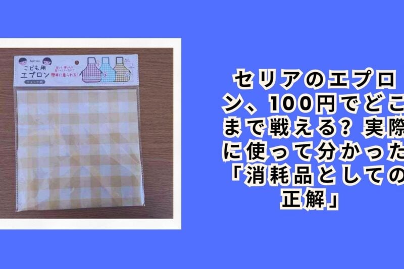 セリアのエプロン、100円でどこまで戦える